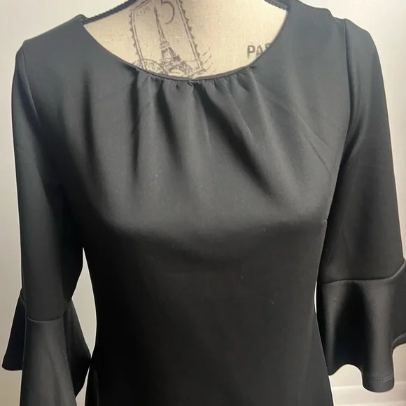 Black Dress with Mock Neck & Bell Sleeves! - Picture 8 of 15